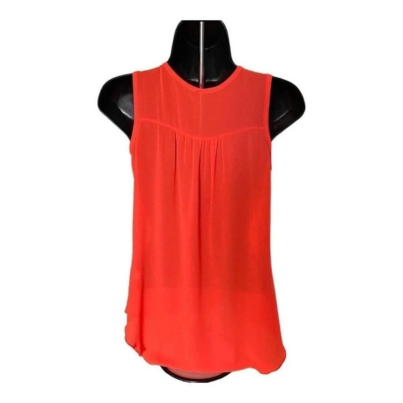 Windsor Womens Sleeveless Tank Top Zip Closure Size Med Light Weight Orange - Picture 9 of 12